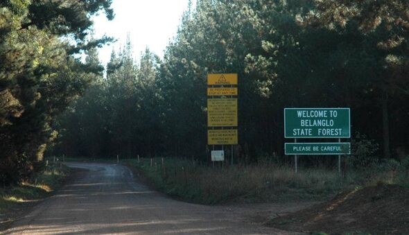 Sign at entrance to the Belanglo State Forest, off the Hume Highway in New South Wales, Australia Sign at entrance to the Belanglo State Forest, off the Hume Highway in New South Wales, Australia