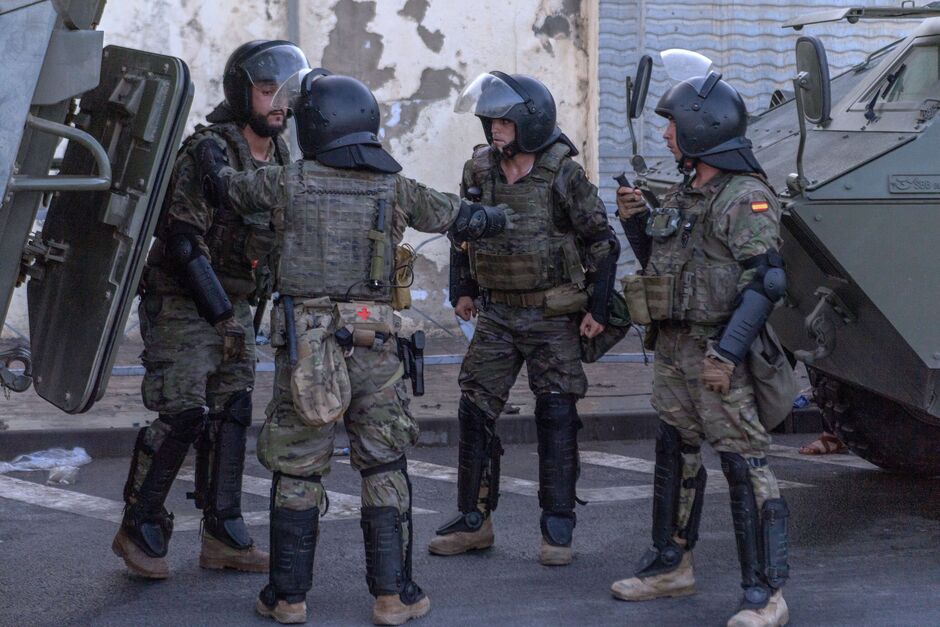 Spanish soldiers deployed in Ceuta