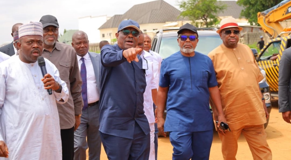 FCT Minister Nyesom Wike during the inspection of ongoing projects on Wednesday in Abuja