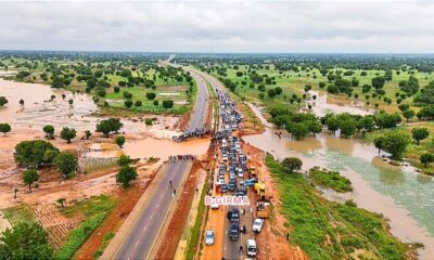 Flooded road in Bauchi