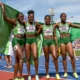 Gold medallists Nigerias Tobi Amusan Nigerias Favour Ofili 1