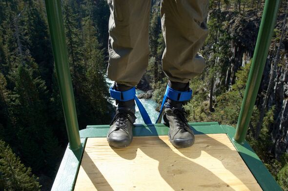 Person preparing for bungee jump