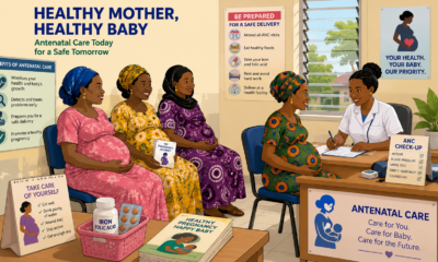 Pregnant women receiving antenatal care at a health facility