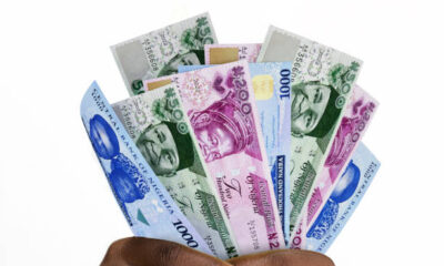 black hands holding new 3d rendered nigerian naira notes closeup of hands holding various 1