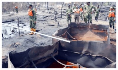 illegal crude oil storage site