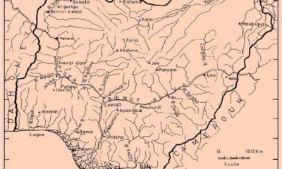 Map showing rivers in Nigeria