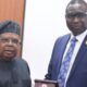 Minister of Power Joseph Olasunkanmi Tegbe with EFCC Chairman Ola Olukoyede during a meeting in Abuj