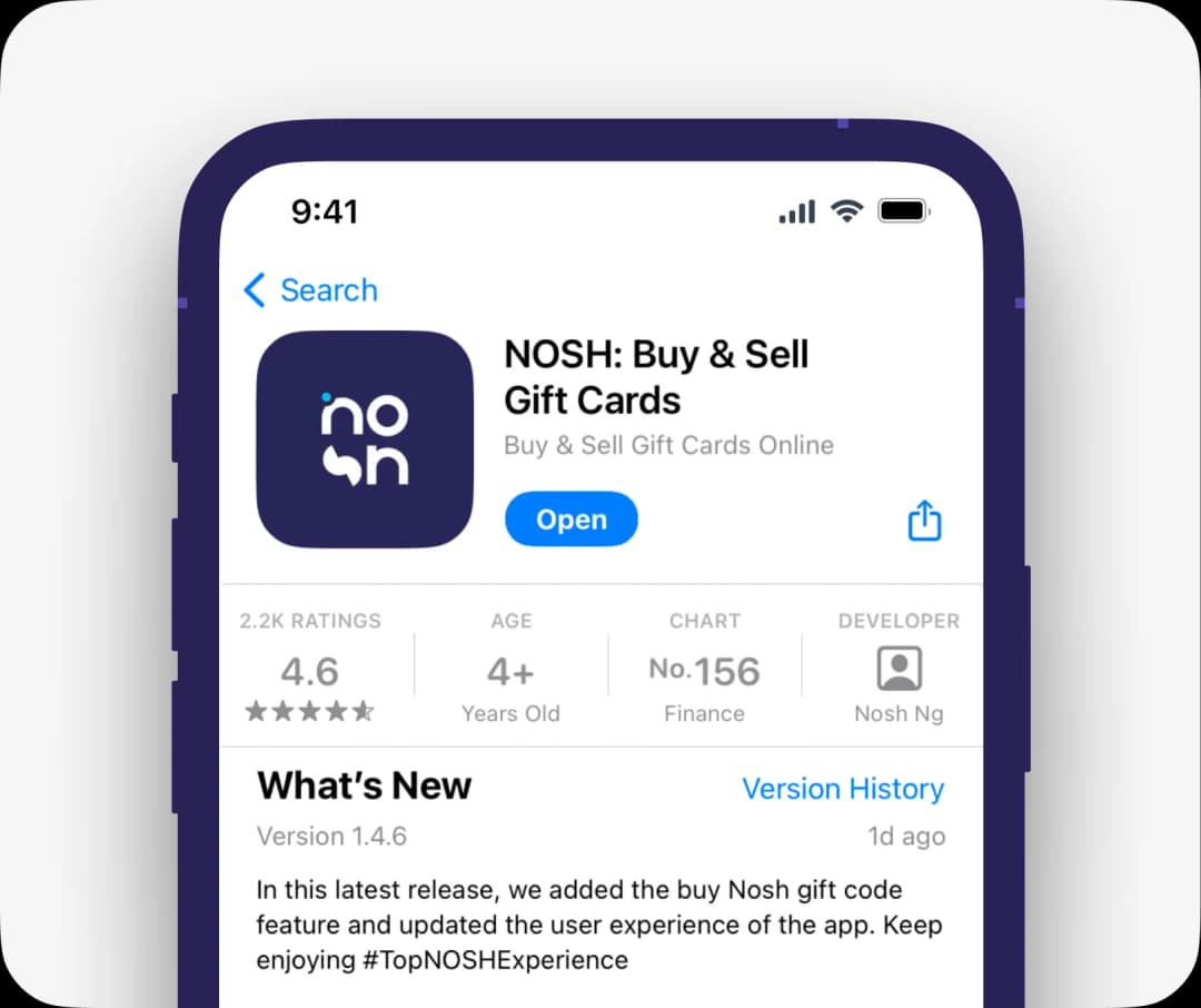 Nosh as a gift card trading platform