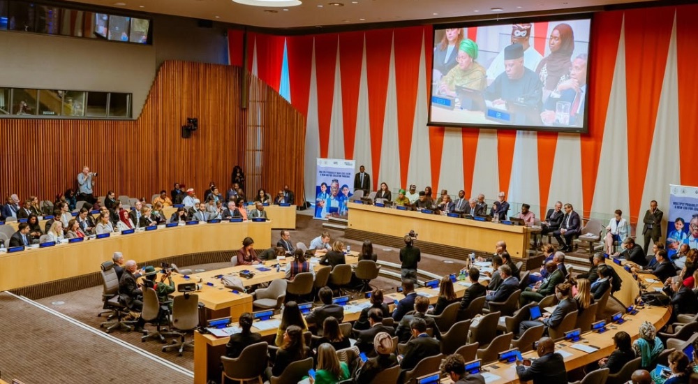 Vice President Kashim Shettima who represented Tinubu speaking at the 81st United Nations General As