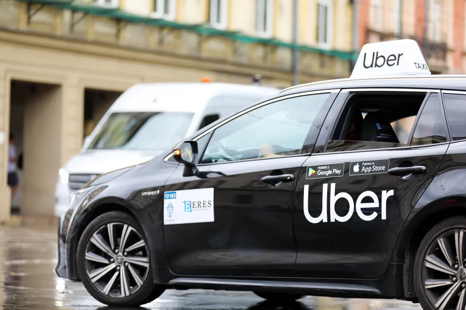 uber driving road krakow poland 921581404