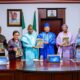 4th from right Vice President Kashim Shettima by his right Minister of State for Health and Social W