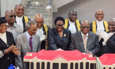 From Left President of Court of Appeal Justice Monica Dongban Mensem former CJN Justice Dahiru Musta