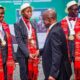 Governor Otti in a group photography with the students
