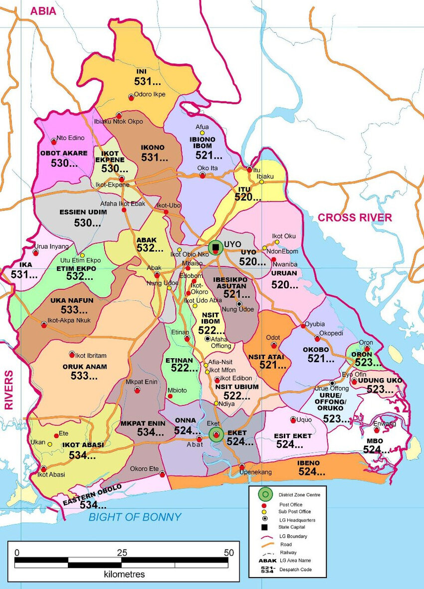 Map of Akwa Ibom State