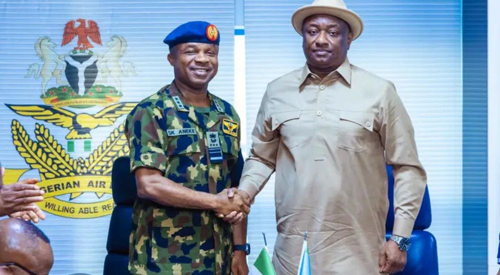 Minister of Aviation and Aerospace Development Festus Keyamo and the Chief of Air Staff Air Marshal
