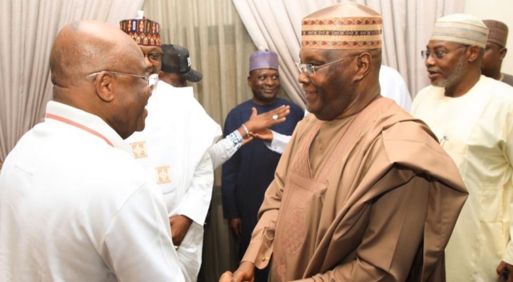 National Chairman ADC David Mark left and former Vice President Atiku Abubakar